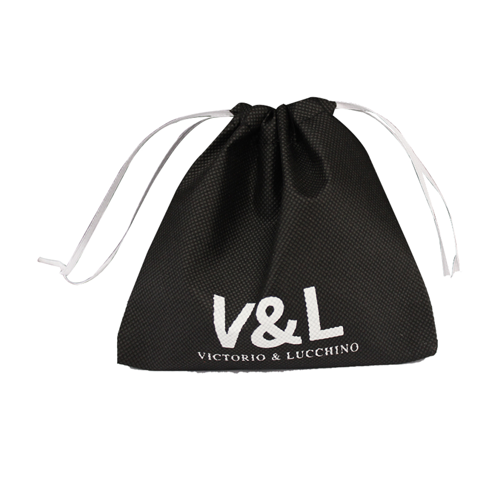 Black pouch with white logo