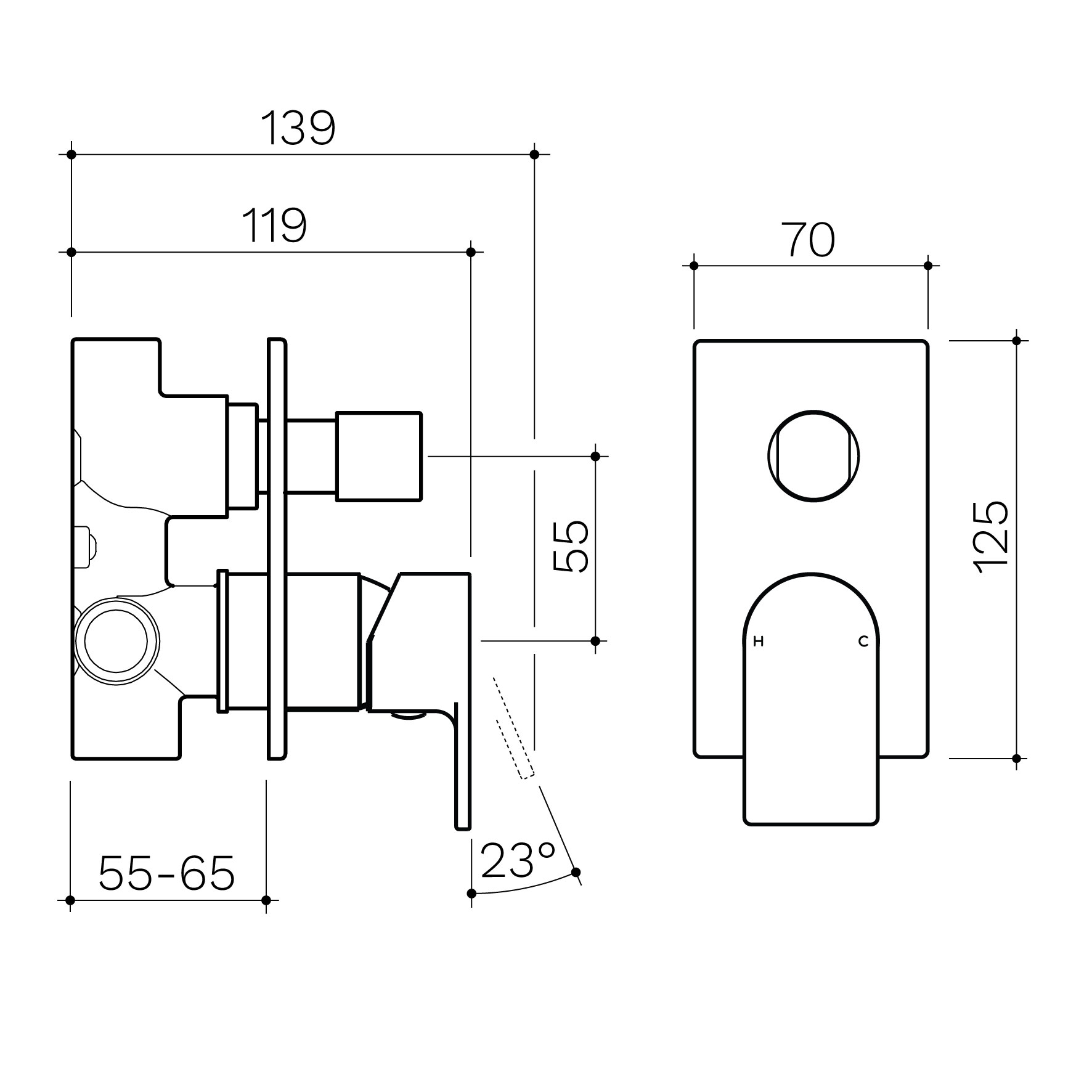 40729_CL10033.C,CL10033.B-Clark-Round-Square-Wall-Mixer-with-Diverter