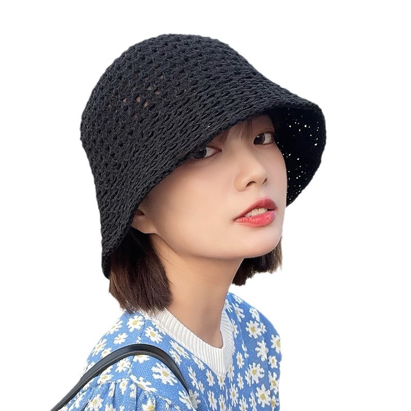 Sunhatwomen'smodelscanbefoldedhollowfishermanhatbreathableUVprotection-10005