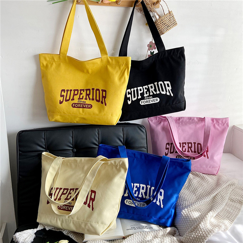 Leinleicanvasbagletterprintlargecapacityshoulderbag、-10003