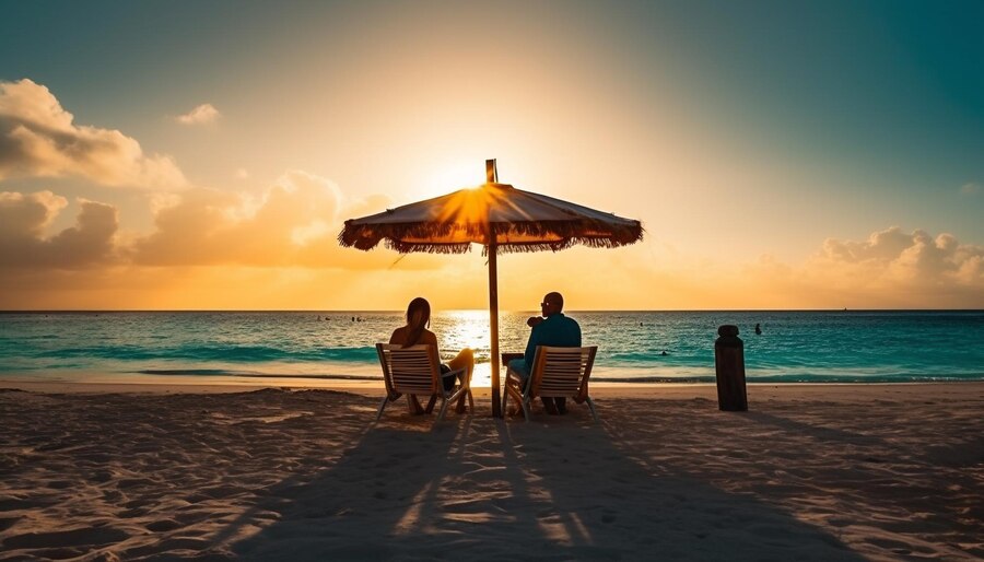 smiling-couple-enjoys-sunset-tropical-beach-generated-by-ai_188544-31101