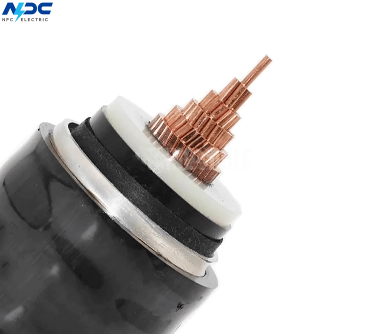 132kV single core 800sqmm copper conductor, XLPE insulated, corrugated ...