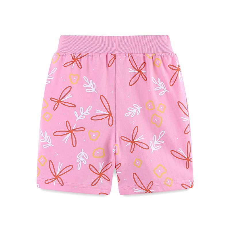 GirlsCasualFloralPrintedSprotsShorts-4