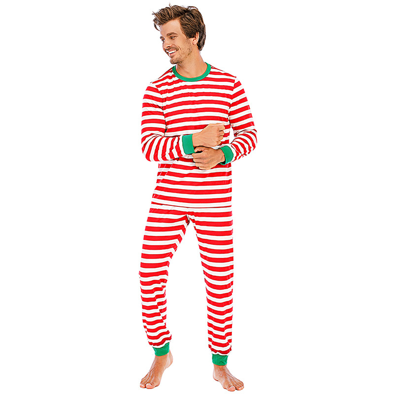 Men'sStripedLongSleeveChristmasPajamas-3