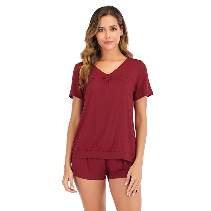 Women'ssimplesexyshortsleeveset-2