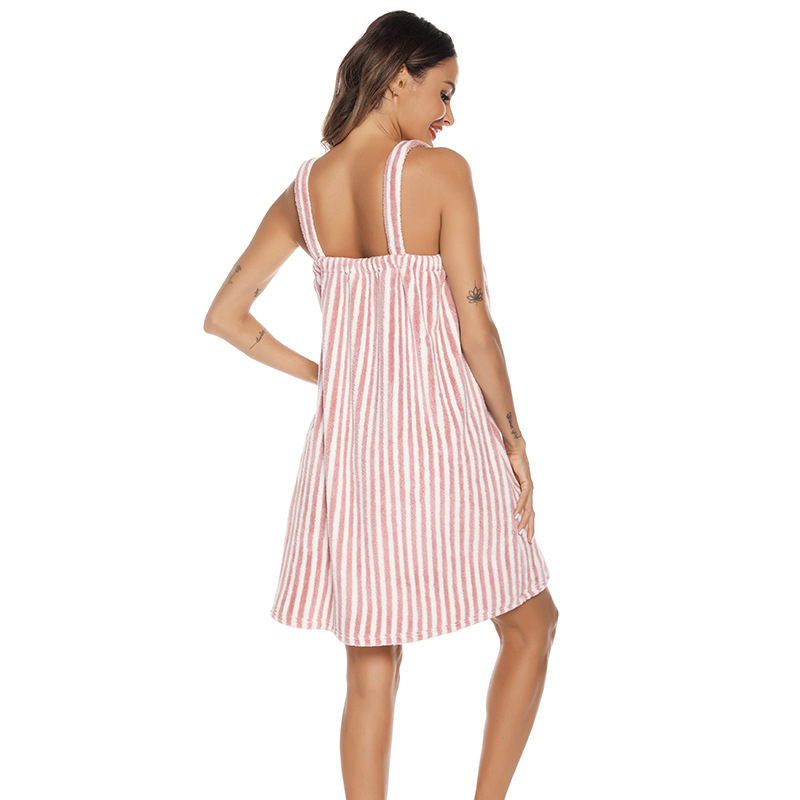 Women'sTerryClothStripedBathrobe-2