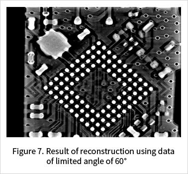 Result of reconstruction using data of limited angle of 60°