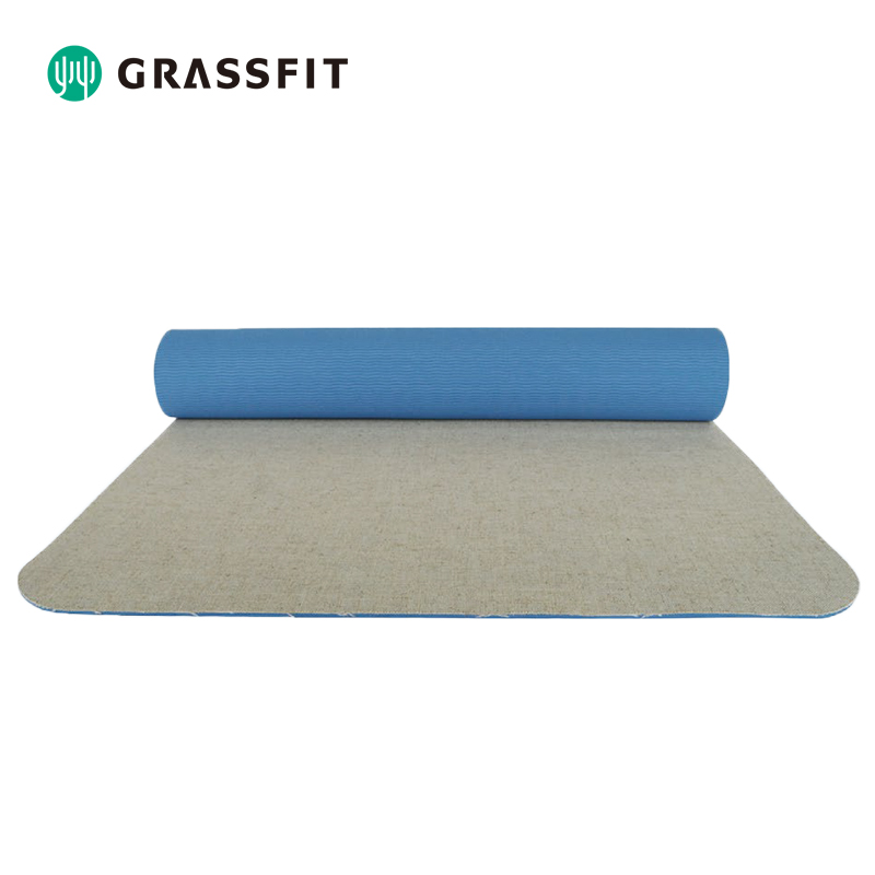 GRASSFITAntibacterialMaterialYogaYogiJuteTPEYogaMat