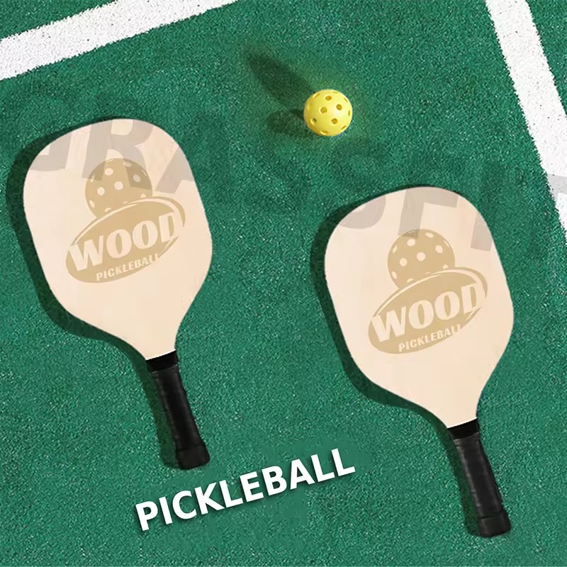 WoodPickleballPaddlesSet4