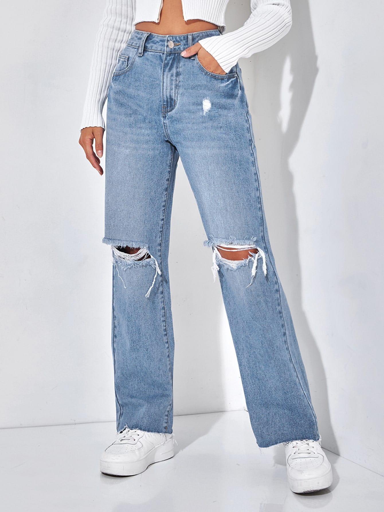 PETITERippedStraightLegJeans_10009394