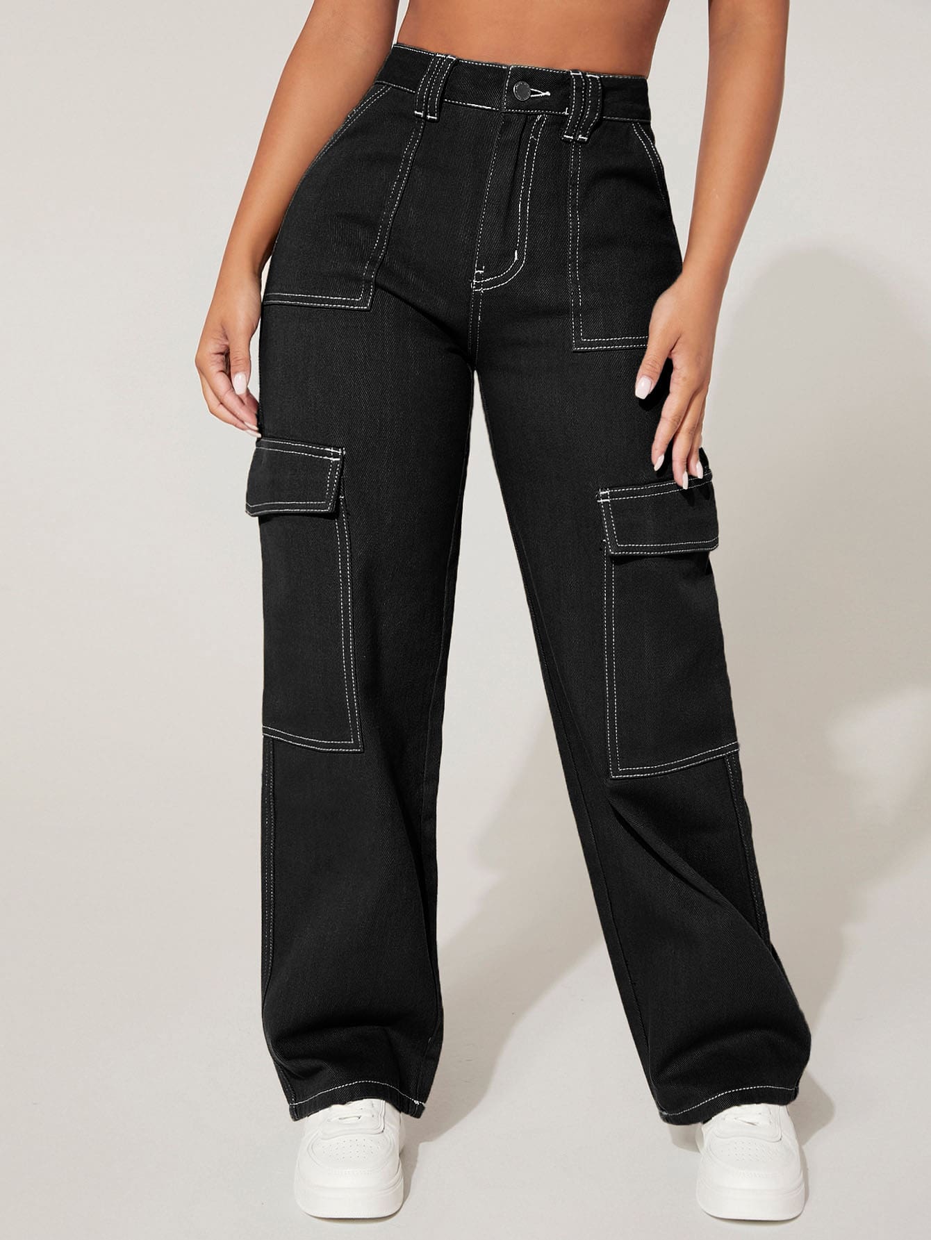 PETITEHighWaistFlapPocketCargoJeans_12043158_details_0