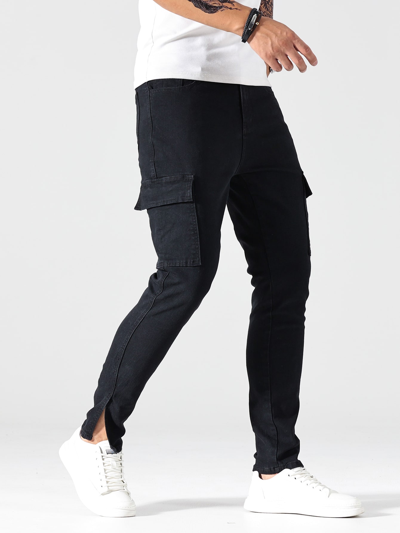 ManfinityMenFlapPocketSplitHemSlimJeans_11409652_details_0