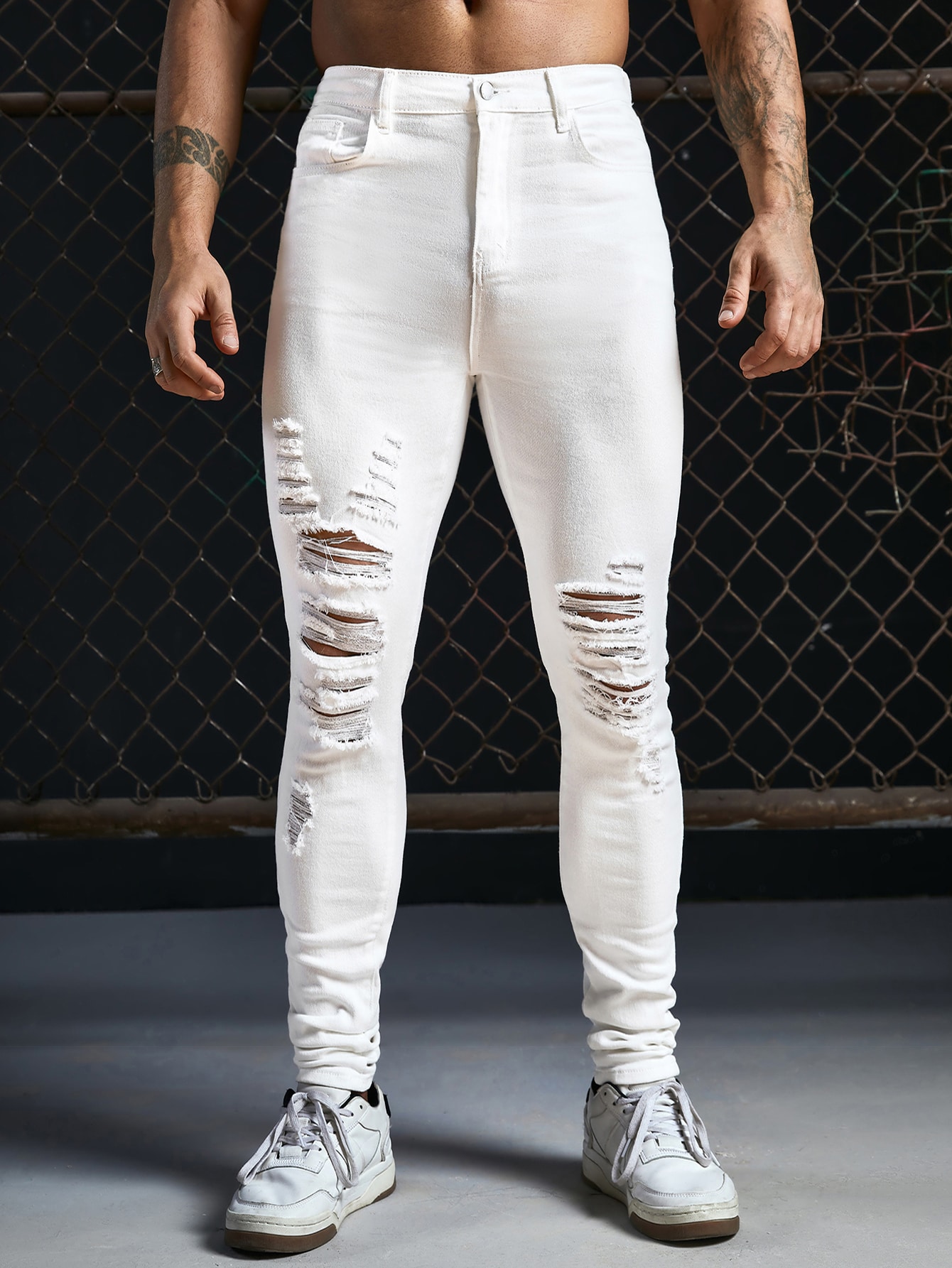 ManfinityMenRippedFrayedSkinnyStackedJeans_12714895_details_4