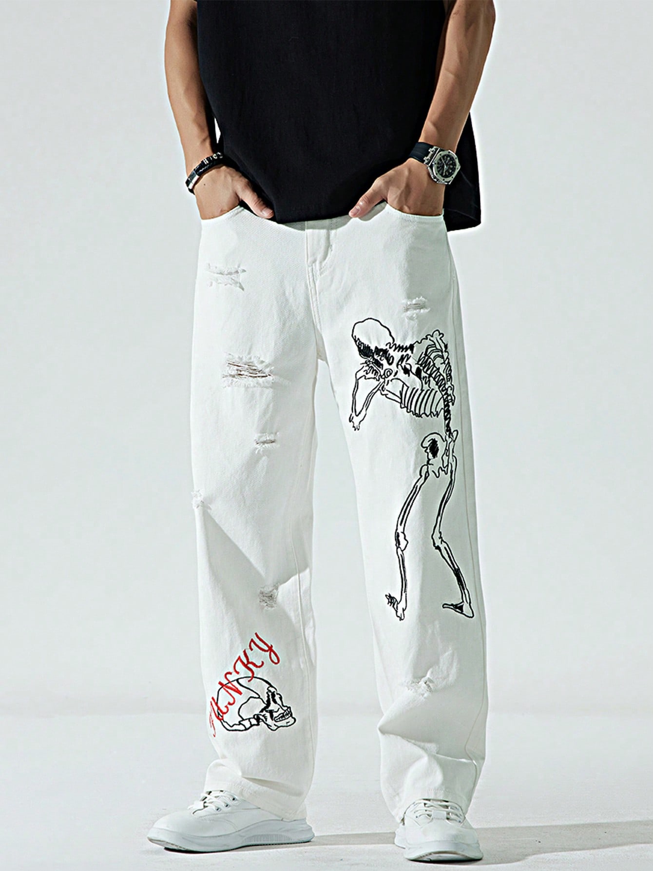 MenSkeletonPrintRippedStraightLegJeans_17804399_details_0