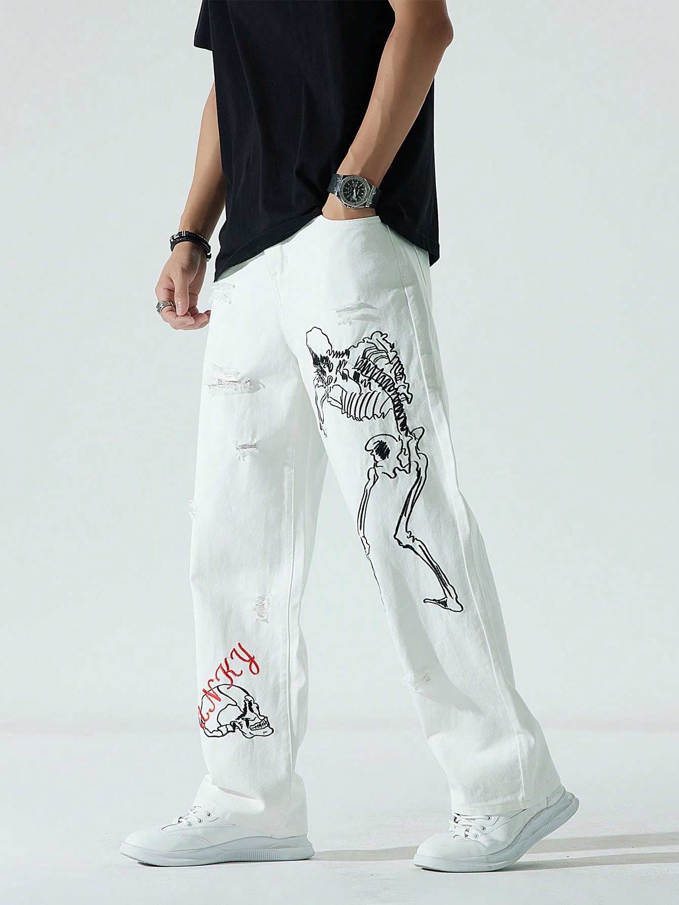 MenSkeletonPrintRippedStraightLegJeans_17804399_details_4