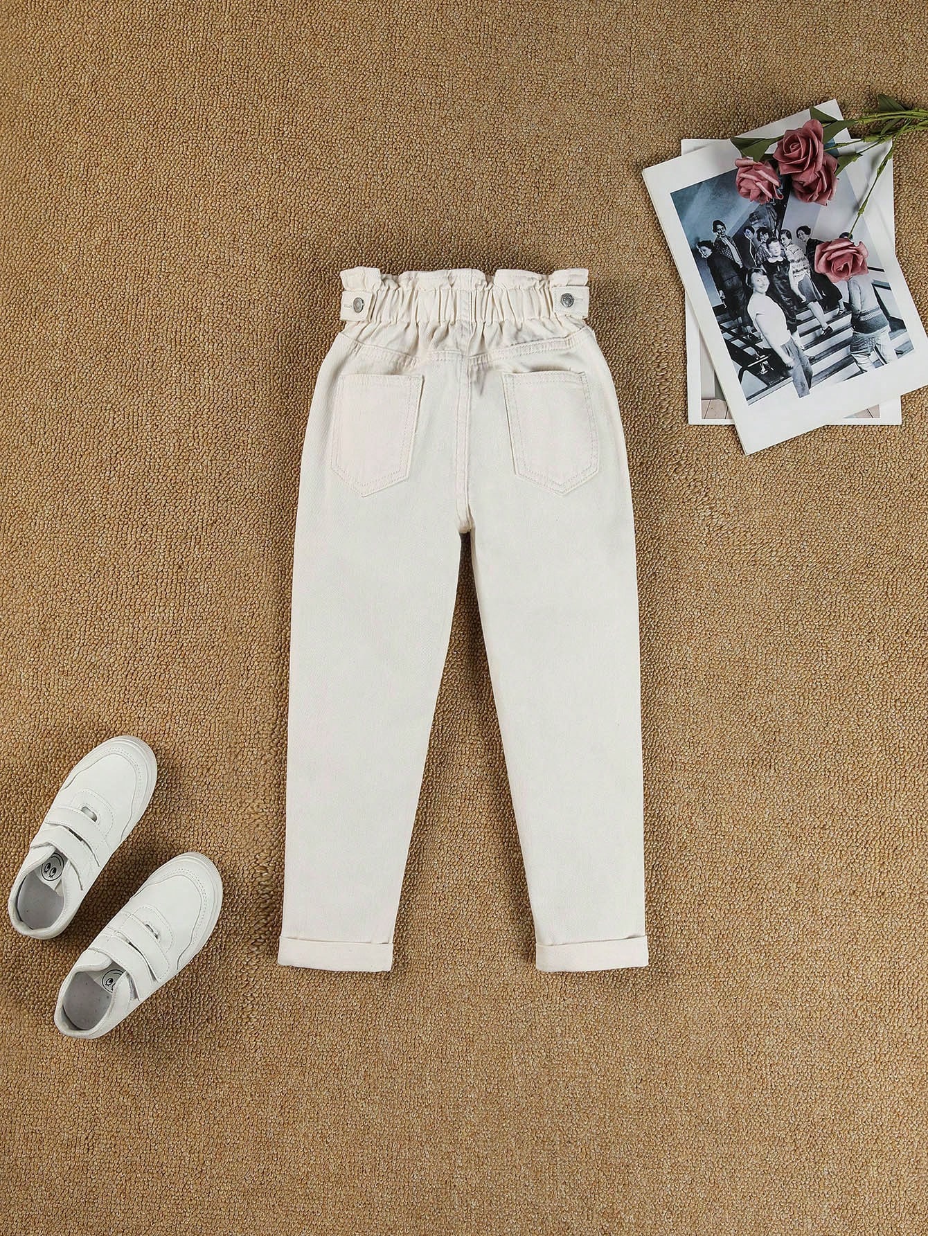 YoungGirlPaperbagWaistSolidJeans_18343483_details_1