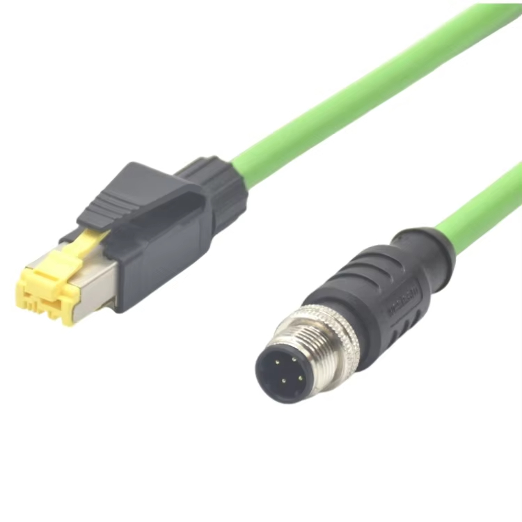 Pro-FiNet电缆M12D代码4Pin公至RJ45公CAT5e绿色以太网电缆-Main-01