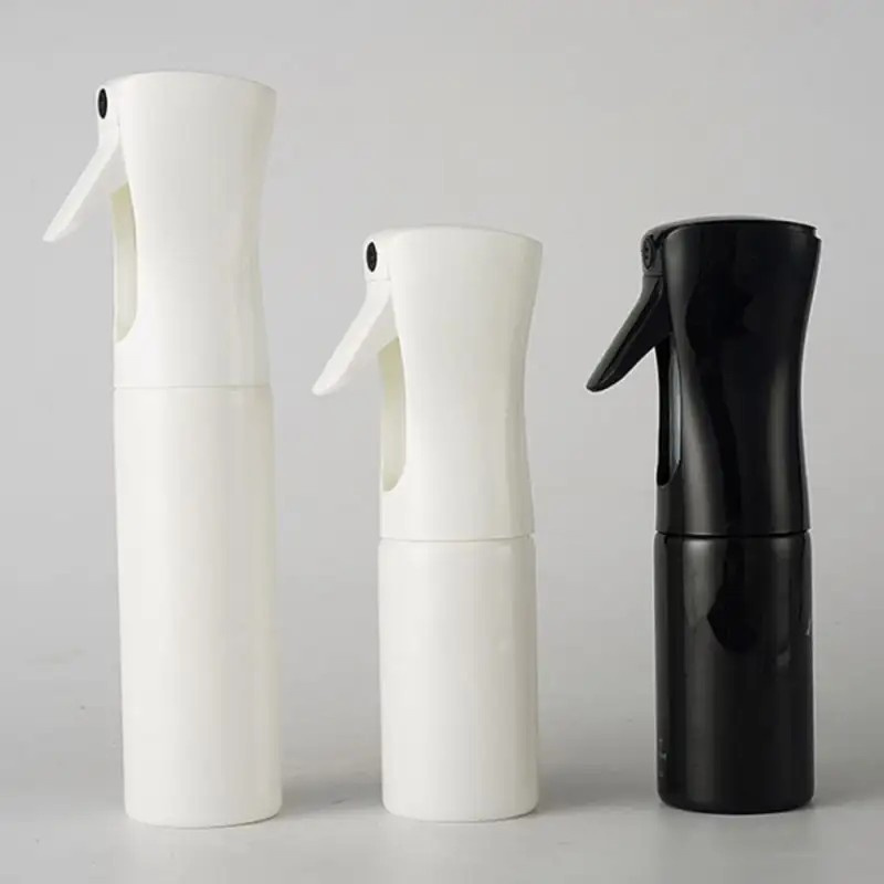 1emptyblackwhitetransparenthairdressingcleaningfragranceplasticfinemistcontinuousspraybottle