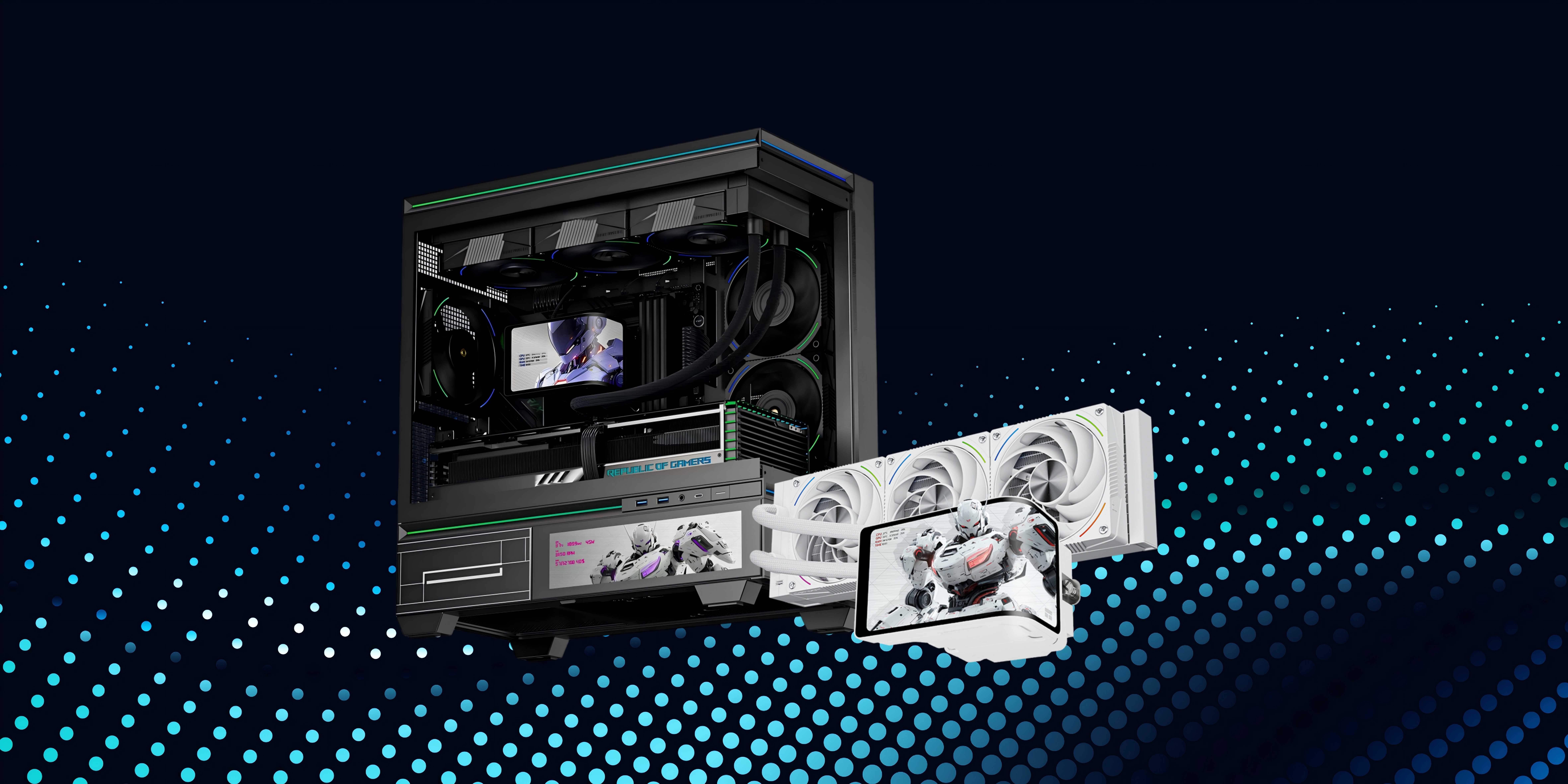 PC computer CPU and computing power graphics card liquid cooling heat dissipation application