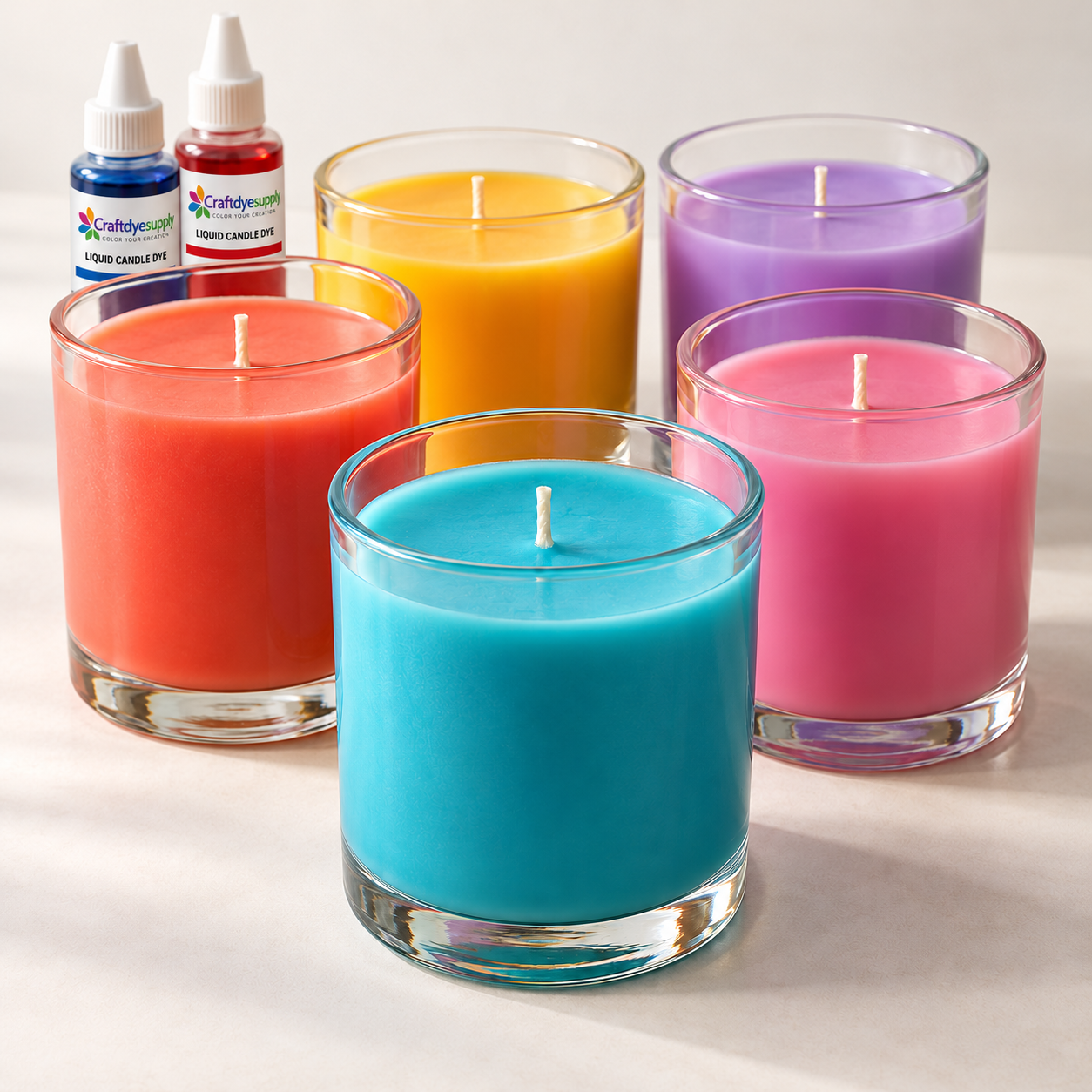 Liquid candle dye for soy wax, beeswax, and paraffin candle making